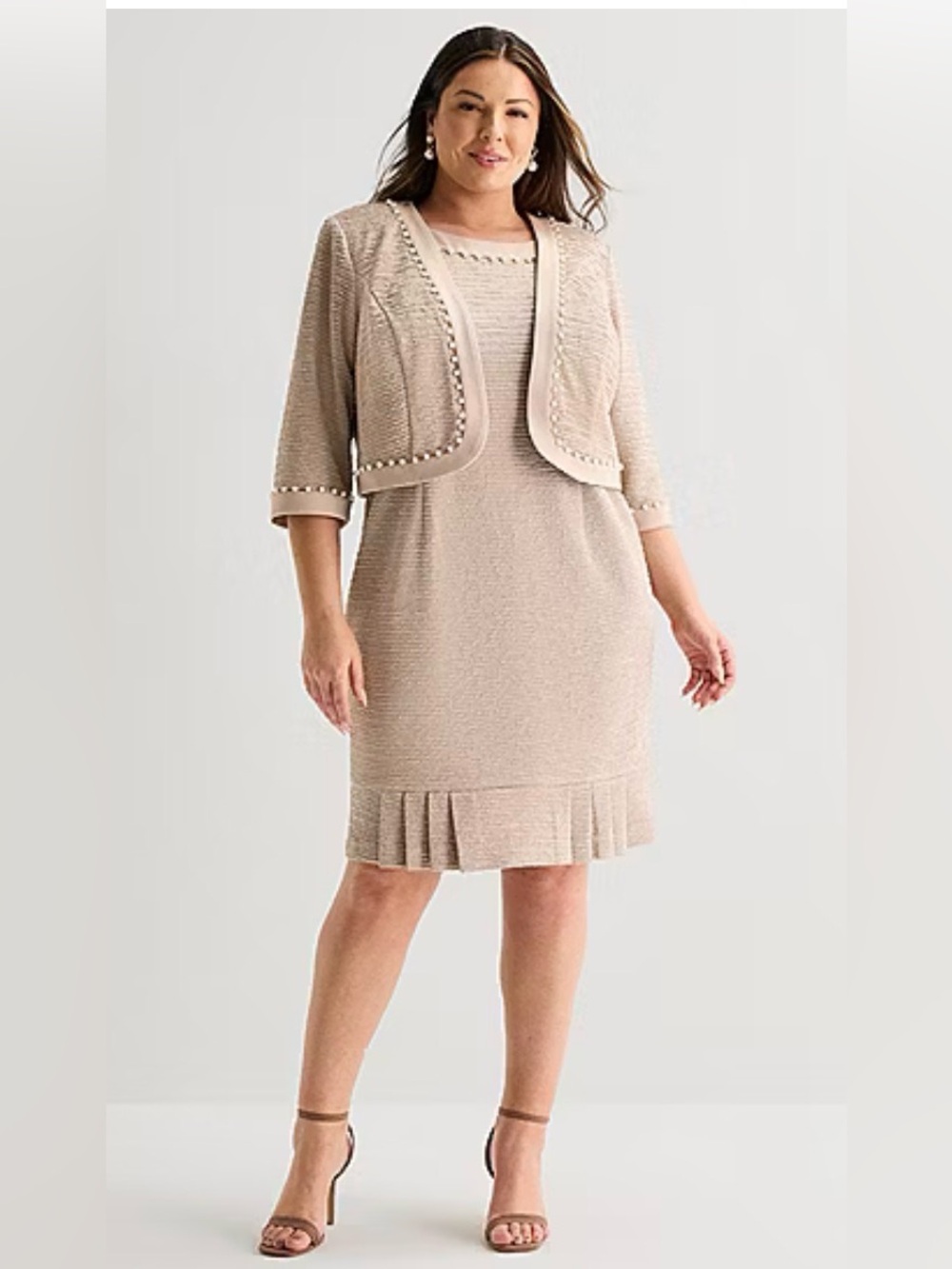 Maya Brooke Womens Plus Jacket Dress‎